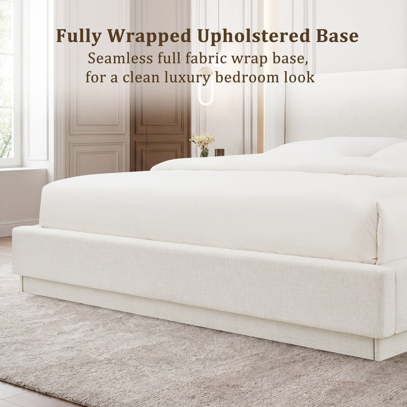 Noir - Upholstered Platform Bed With Wingback Headboard
