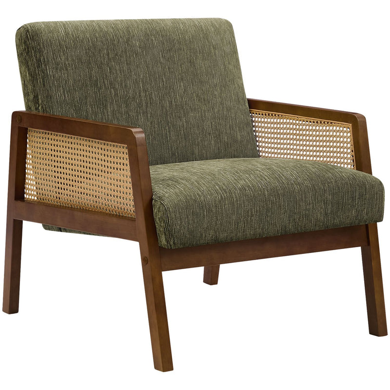 Accent Chair, Upholstered Seating For Living Room Or Bedroom - Green
