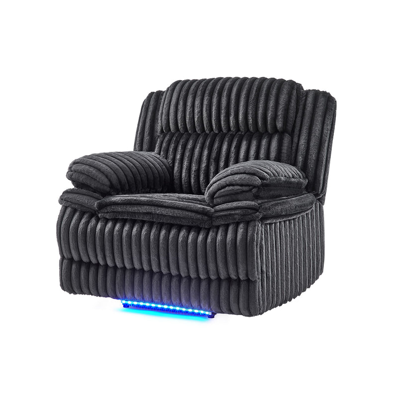 Winston - Power Recliner With LED Lighting - Black