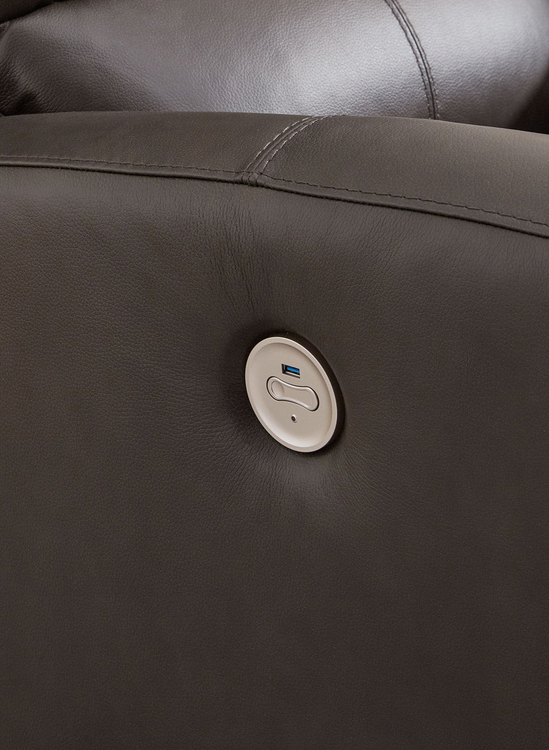 Boxmere - Dbl Power Reclining Loveseat with Console - Storm