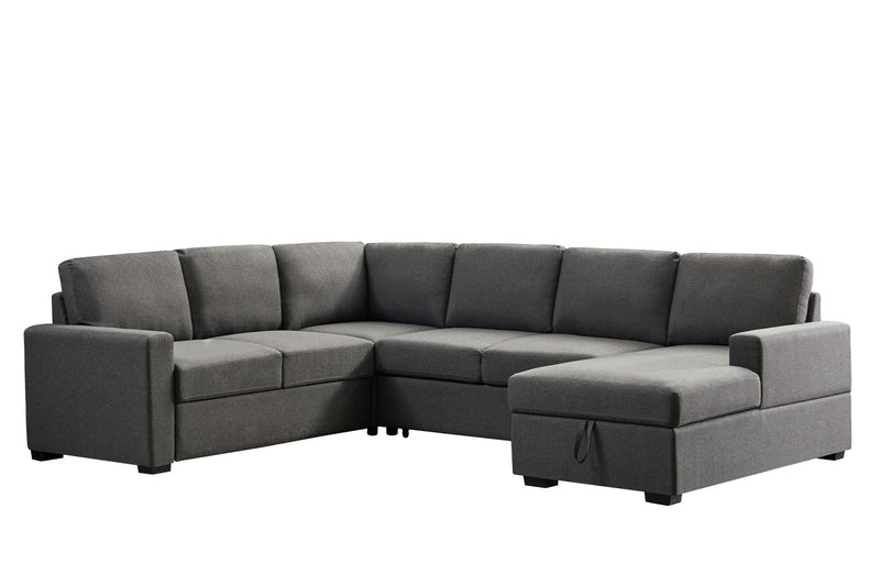 Ketterman - 4 Piece Upholstered Sectional - Dark Gray