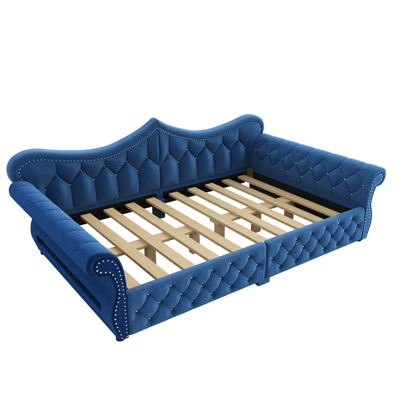 Upholstered Daybed With LED Lighting And Nailhead Trim