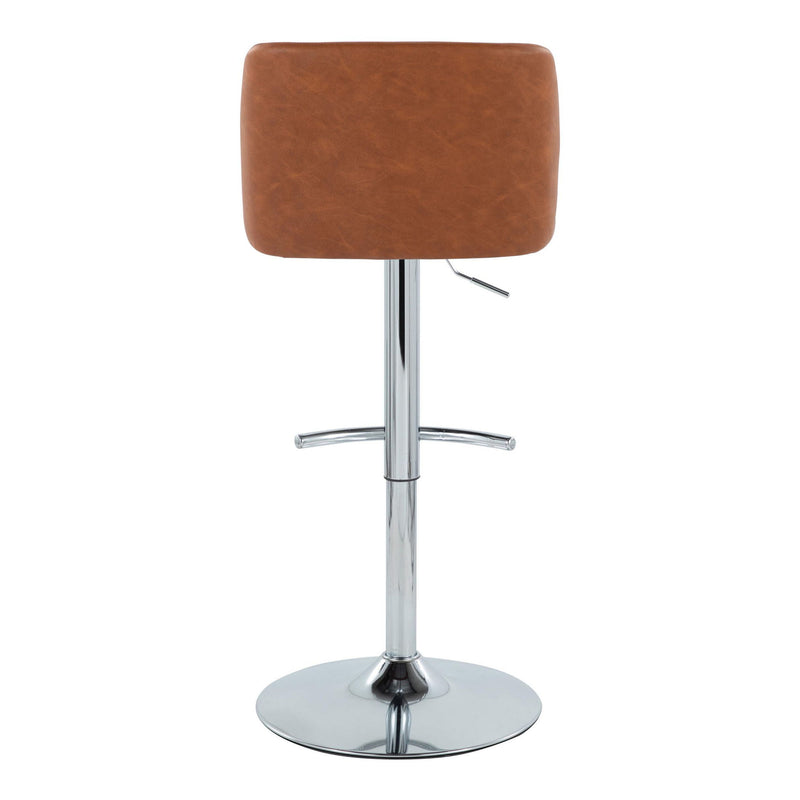 Toriano - Contemporary Adjustable Barstool With Swivel & Rounded T Footrest (Set of 2)