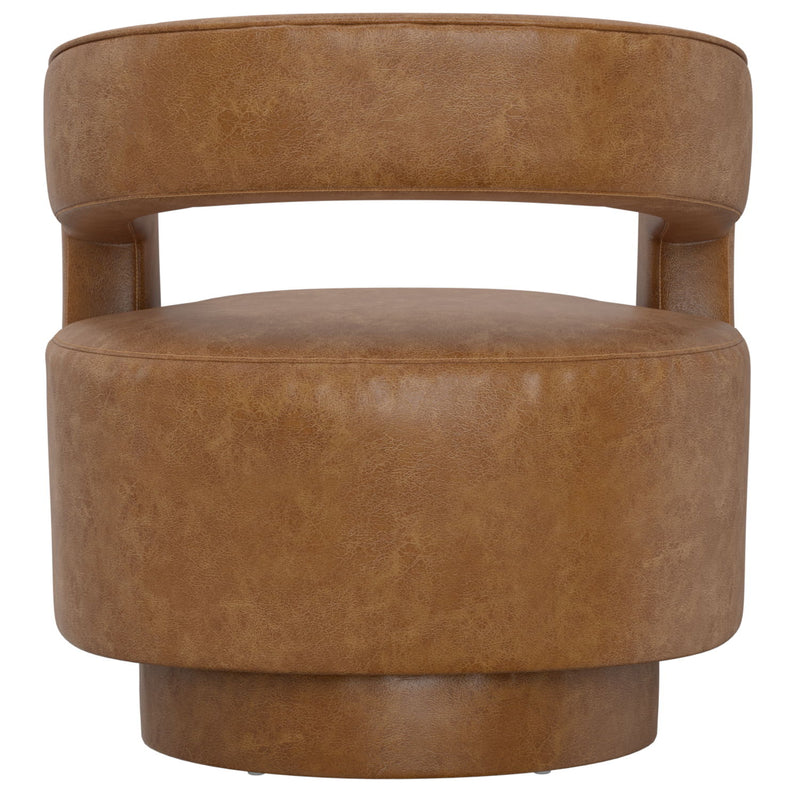 Swivel Accent Chair With Geometric Backrest