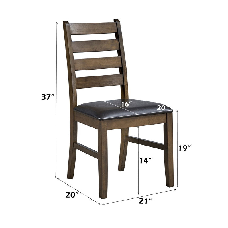 Damica - Side Chair (Set of 2) - Brown Synthetic Leather & Walnut