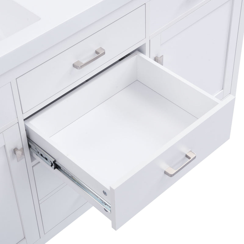 Bathroom Vanity Cabinet Only With Soft Closing Doors & Drawers, Adjustable Shelves - White