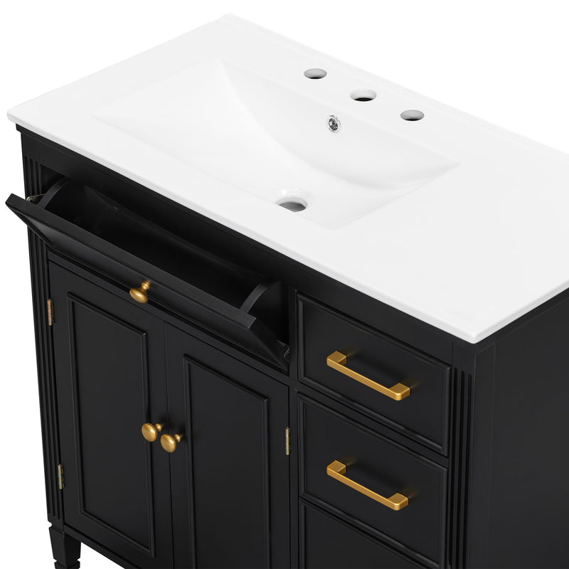 Bathroom Vanity With Sink Top, 3 Soft Closing Drawers
