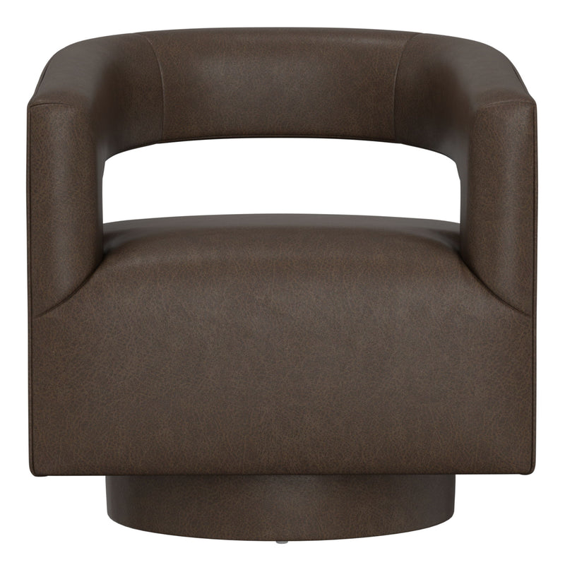 Swivel Accent Chair With Geometric Backrest