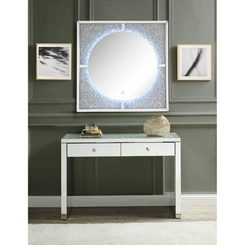 Noralie - Accent Mirror With LED - Mirrored, Faux Diamonds