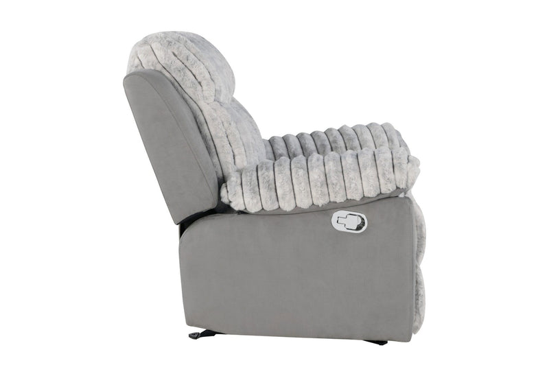 U6028 - 3 Piece Living Room Set (Reclining Sofa / Console Reclining Loveseat / Glider Recliner) - Gray