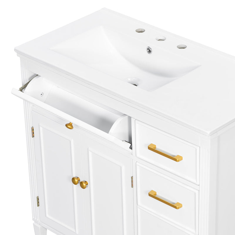 Bathroom Vanity With Sink Top, 3 Soft Closing Drawers