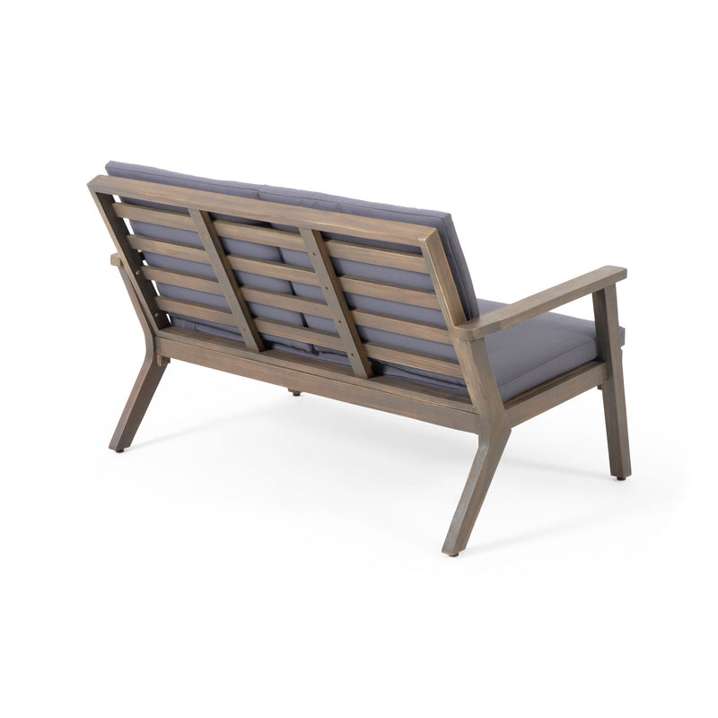 Avacyn - Outdoor Loveseat And Coffee Table Set With Cushions - Dark Gray