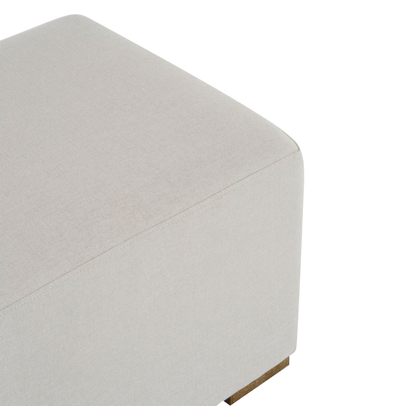 Simple Long Ottoman For Living Room - White