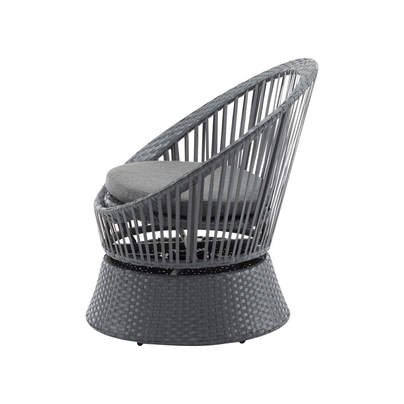 Modern Swivel Wicker Lounge Chair With Round Design