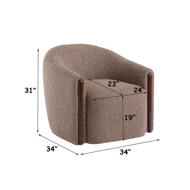 Ballona - Accent Chair With Swivel - Brown Chenille