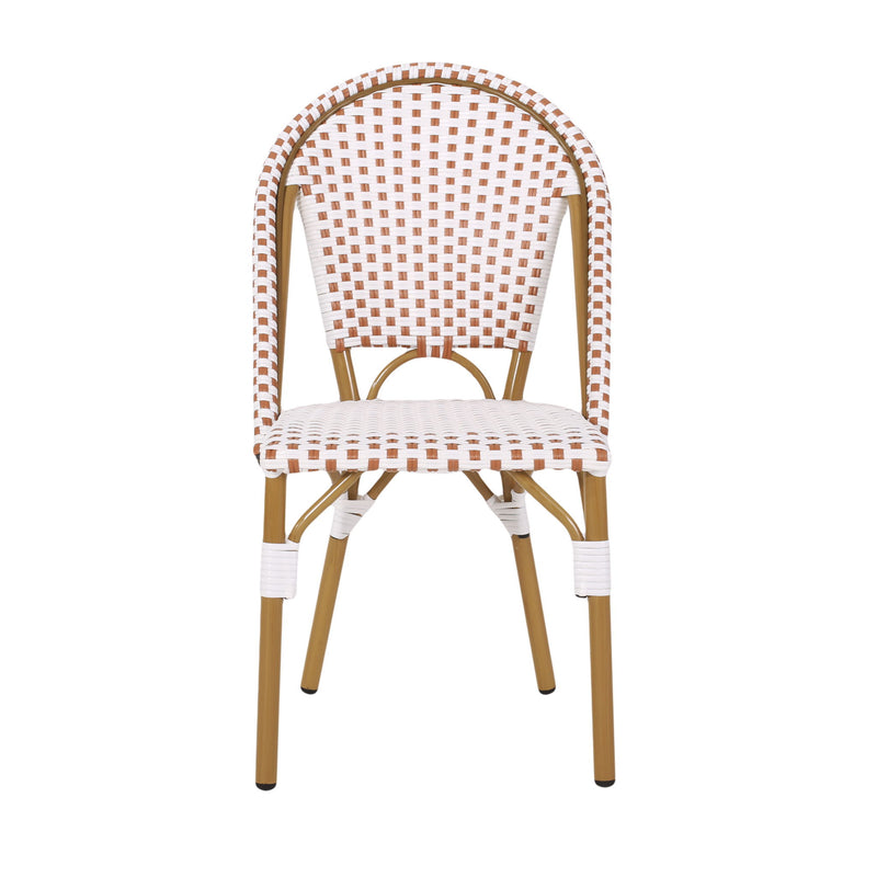 Outdoor Rattan And Aluminum French Bistro Chairs Set