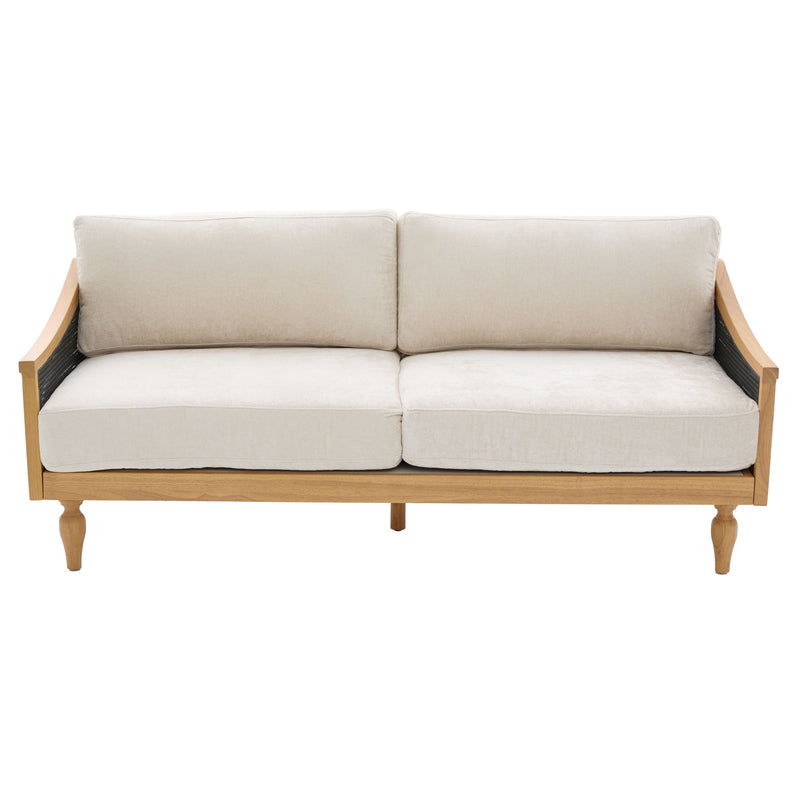 Loveseat Sofa With Armrests - Black