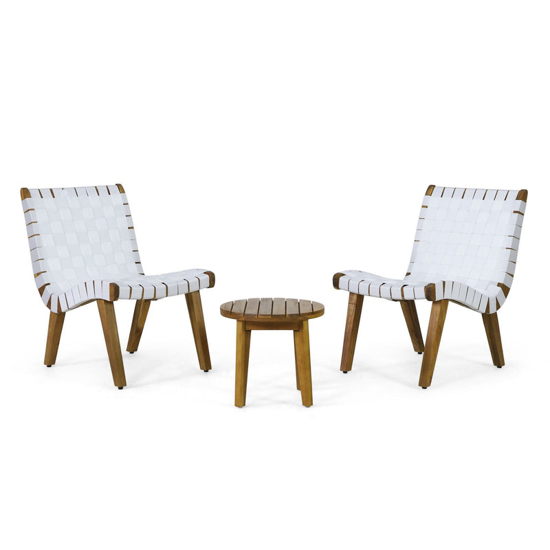 Outdoor 3 Piece Rope Weave Patio Seating Set