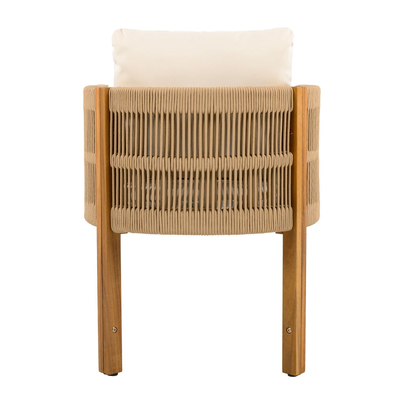 Outdoor Dining Set With Table And Rope Chairs