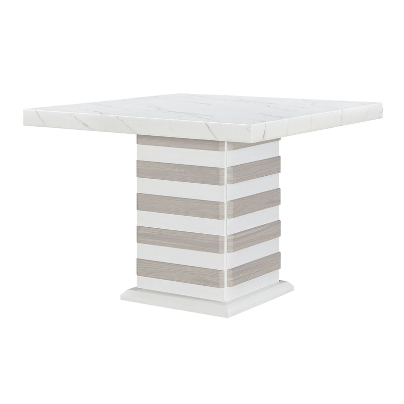 D2507 - 5 Piece Dining Room Set (Bar Table With Hidden Storage In The Base With 4 Bar Stools) - White