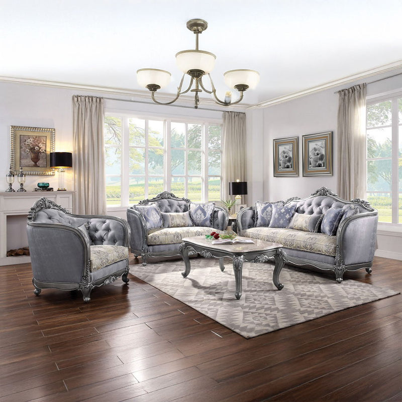 Ariadne - Chair With Pillow - Fabric & Platinum