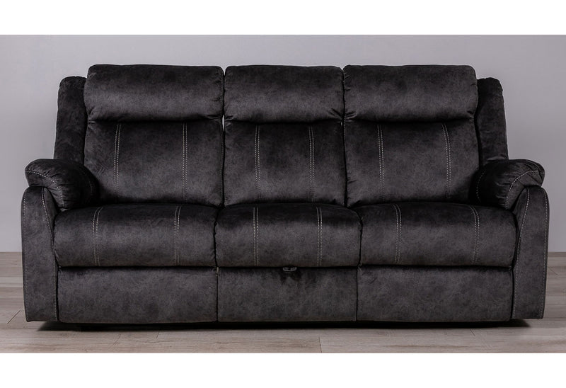 U7303 - 3 Piece Living Room Set (Recliner Sofa / Console Power Recliner Loveseat / Glider Recliner) - Granite