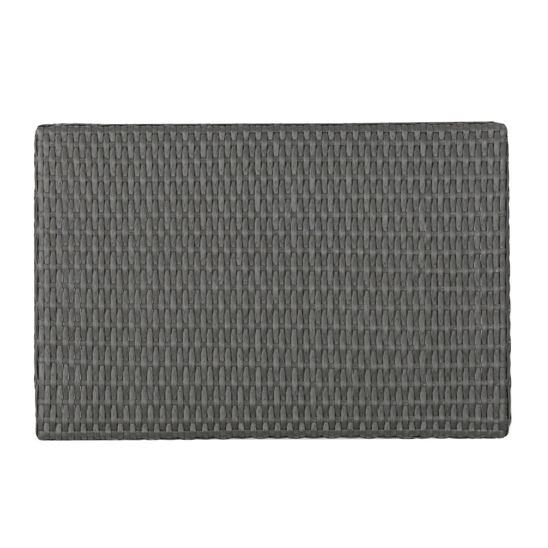 Outdoor Wicker Table With Rectangular Tabletop - Gray