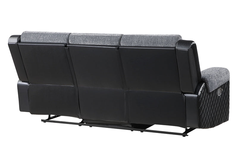 U5914 - 3 Piece Living Room Set (Reclining Sofa / Console Reclining Loveseat / Recliner) - Gray / Black
