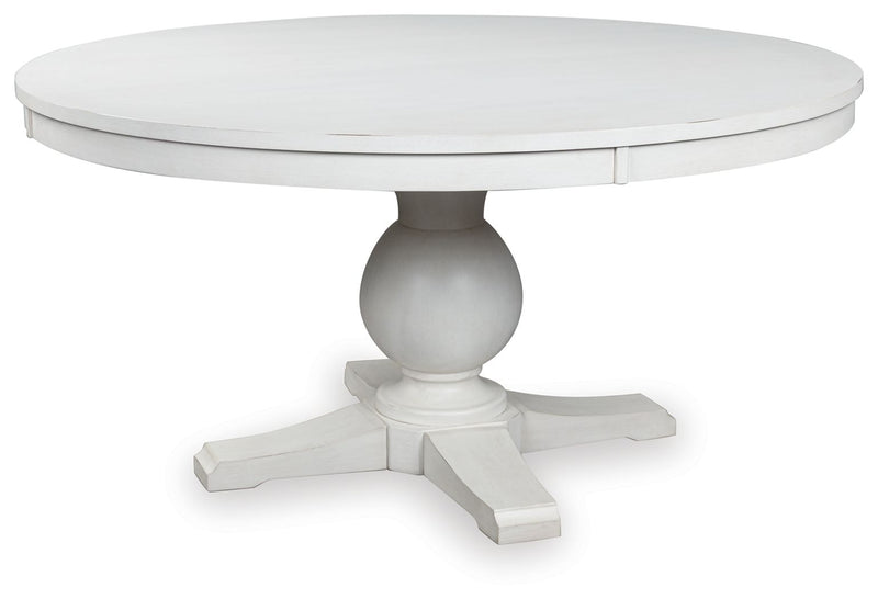Greddinton - Round Dining Table Set - Black Chairs