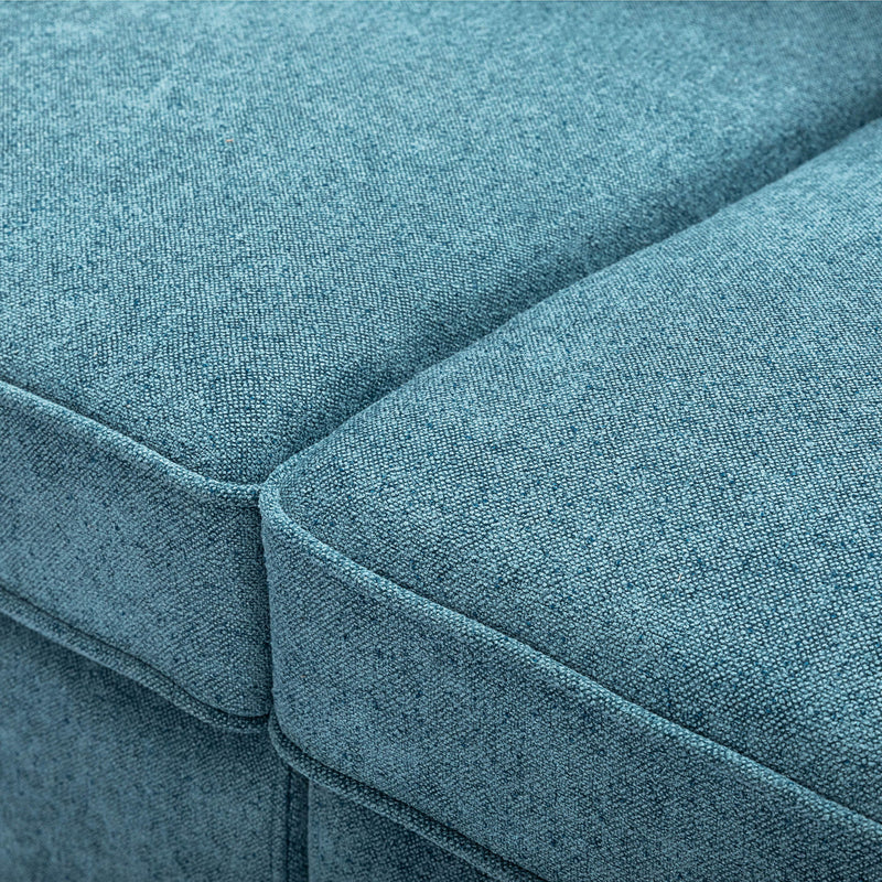 Modern Fabric Sofa With Cushions, Sleek Arm Design