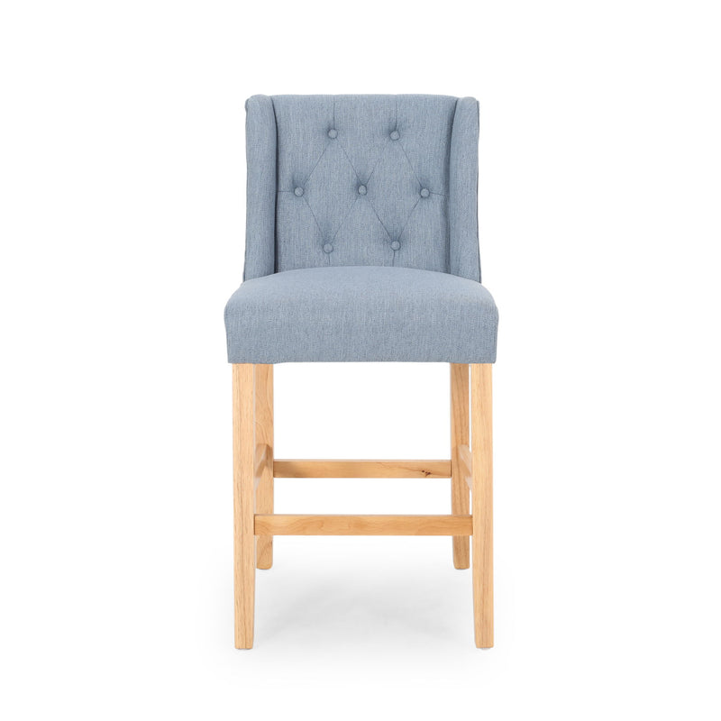 Vienna - Contemporary Fabric Tufted & Wingback Counter Stools (Set of 2)