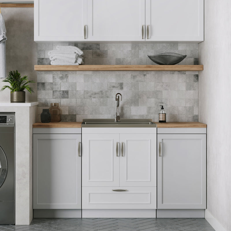 Cardinal - Laundry Cabinet With Faucet And Sink - White