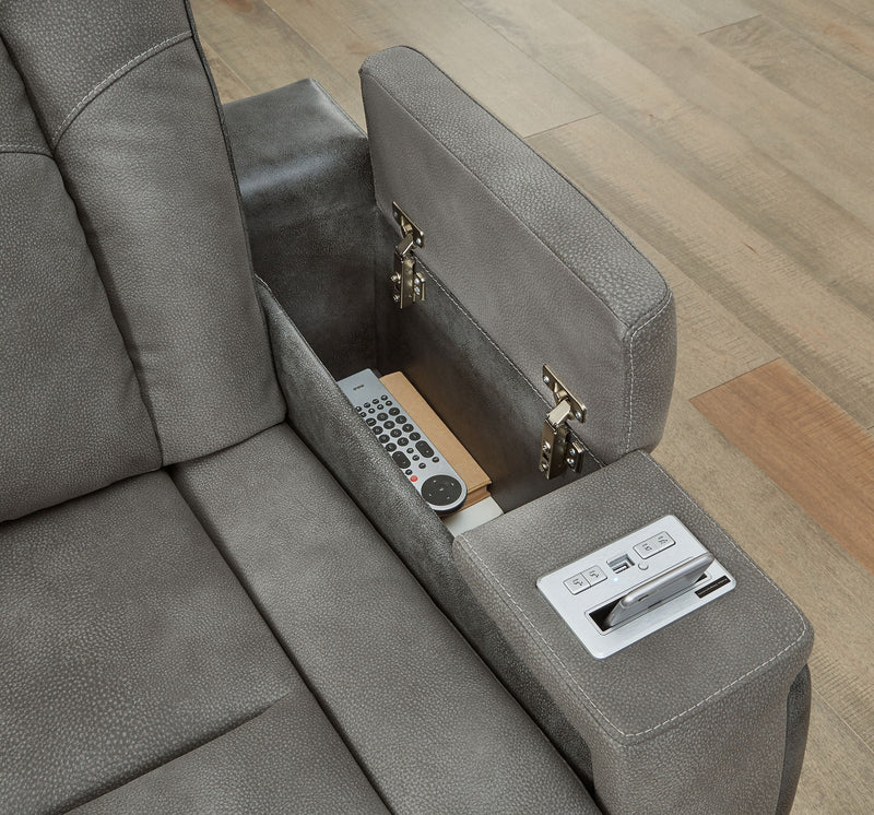 Next-Gen Durapella - Power Reclining Sofa/Adj Headrest - Slate
