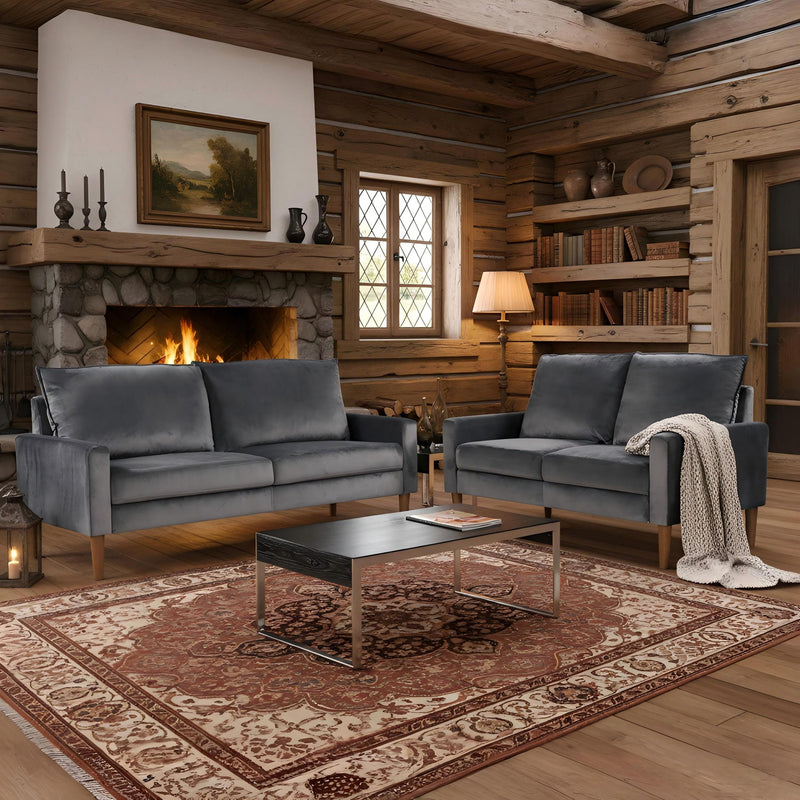 Upholstered Loveseat Sofa, 2 Seater Couch For Living Room Apartment