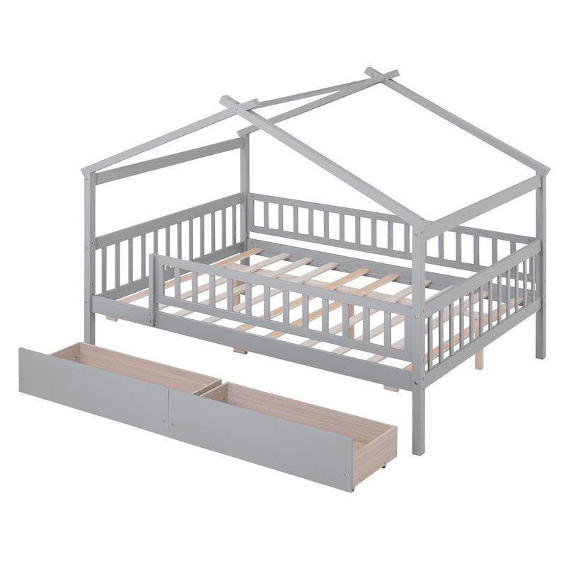 House Bed With 2 Drawers