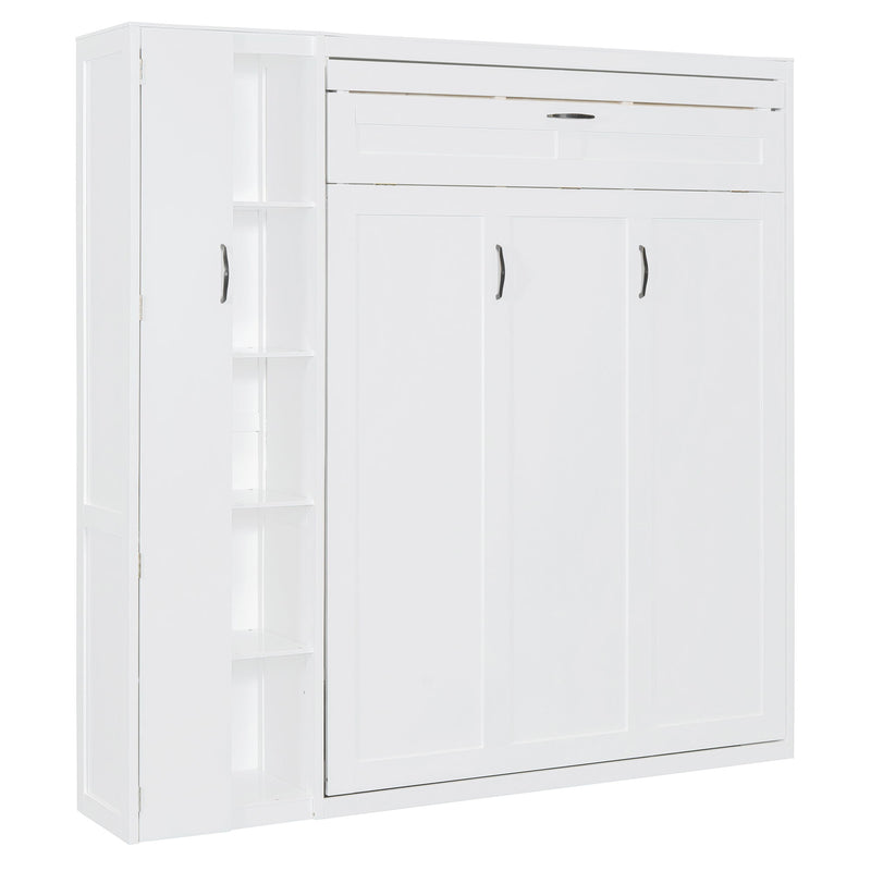 Murphy Wall Bed With Shelves, Wardrobe And LED Lights