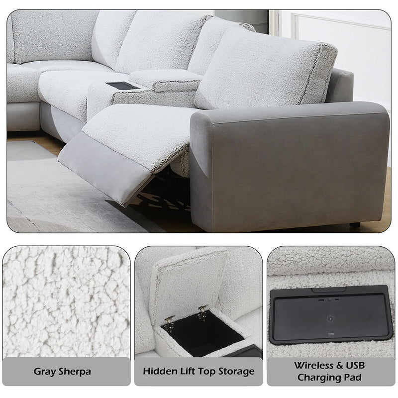 Tarrance - Modular Console With Wireless Charging & USB - Gray