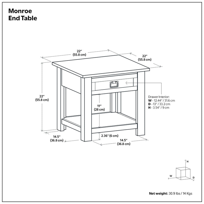 Monroe - Mesa auxiliar artesanal