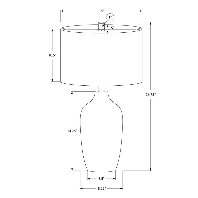 Iluminación, lámpara de mesa, cerámica, resina, contemporáneo - Gris