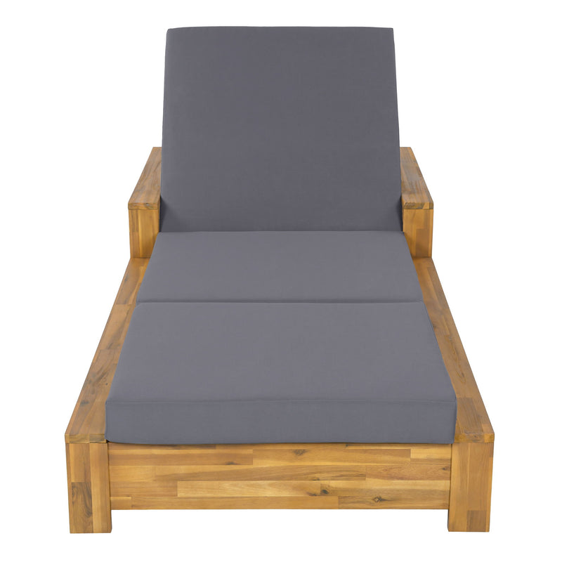 Chaise Lounge With 3 Fold Cushion Set, 3 Position Adjustable Backrest
