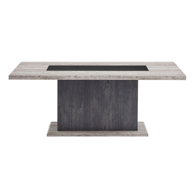 D8030 - Dining Table With 2 Storage Drawers And 1 Storage Door - Black / Brown