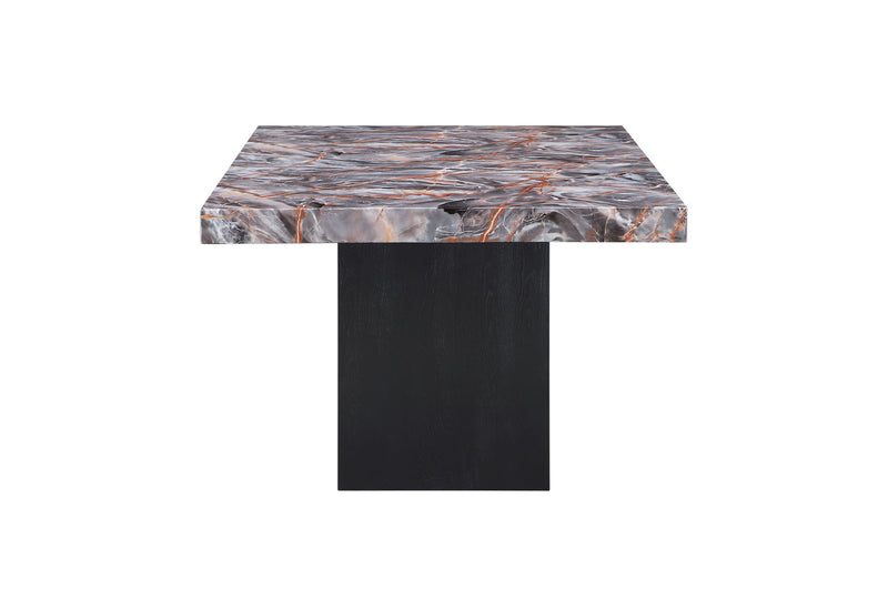 D02 - 5 Piece Dining Room Set (Dining Table, 4 Chairs) - Lava / Black