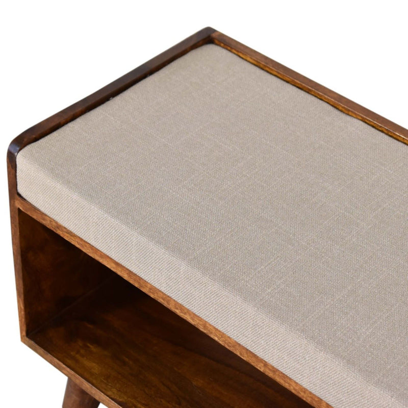 Solid Wood Bench With Upholstered Sea