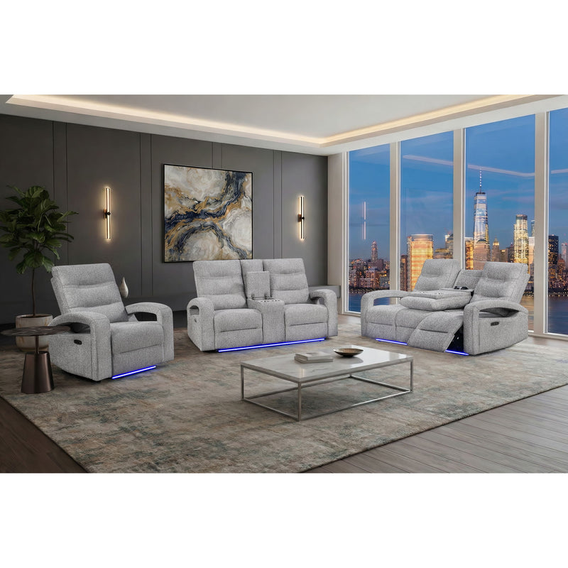 Isolde - Power Reclining Loveseat With LED Lighting - Gray