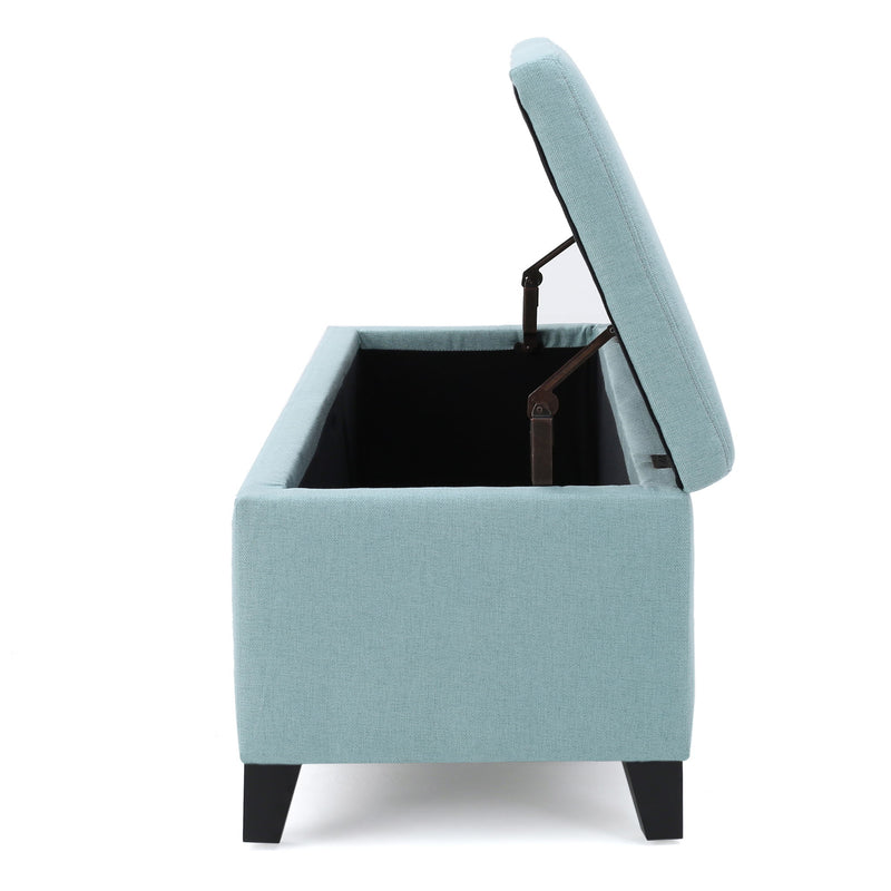 Contemporary Storage Ottoman Bench With Upholstery
