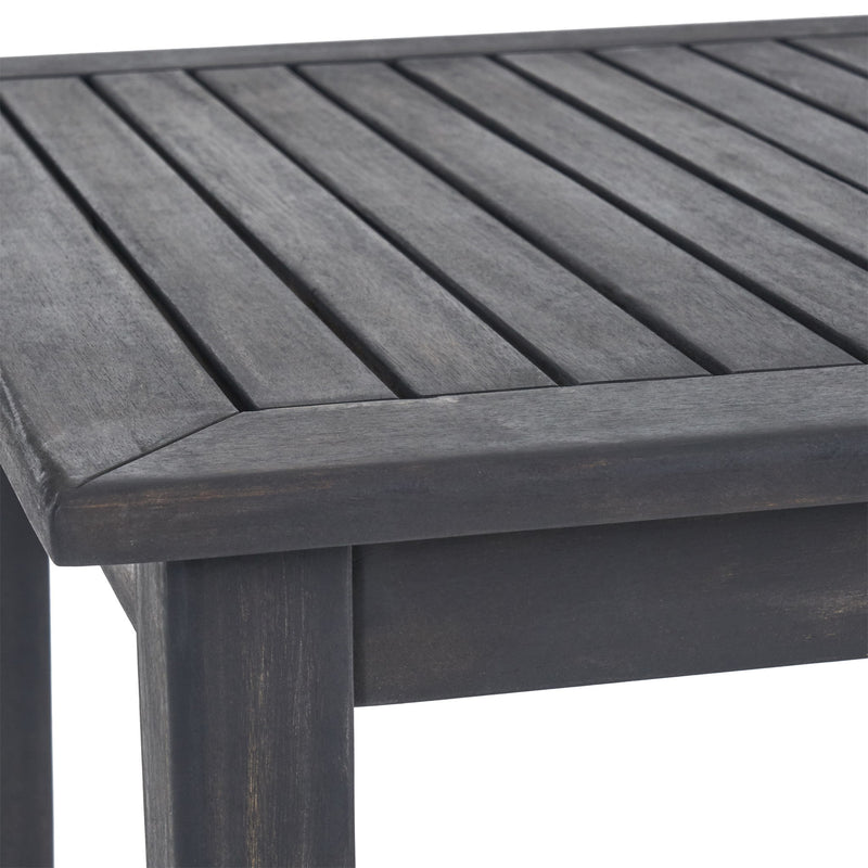 Outdoor Minimalist Acacia Wood Rectangle Bar Table