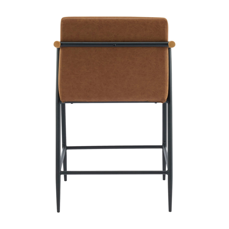 Mid Century Modern Counter Stool Set With Iron Frame