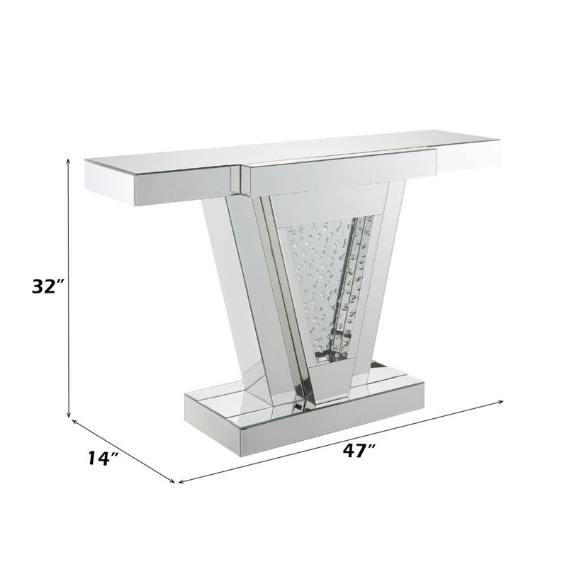 Nysa - 32"H Console Table - Mirrored & Faux Crystals