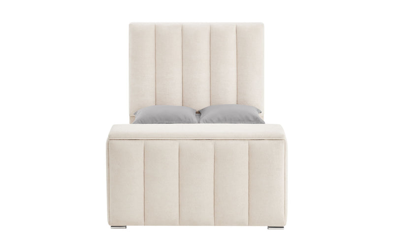 Serenity - Queen Bed With Speaker, TV Lift, Fireplace - Cream