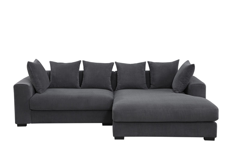Naomi - 3 Piece Upholstered Sectional - Dark Gray